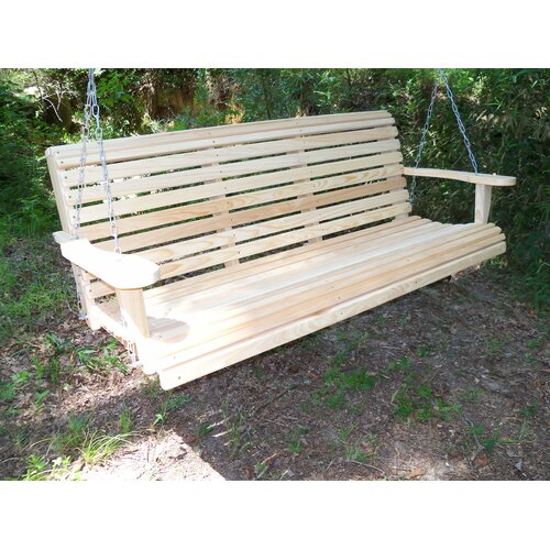 Highland Dunes Mahowny Solid Wood Porch Swing Reviews Wayfair